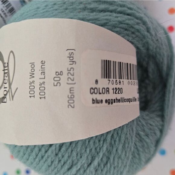 St. Denis Boreale Wool Yarn BLUE EGGSHELL 3 BALLS, 225 Yds Ea - Picture 4 of 12